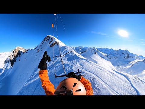 Bigday in the swiss mountains at Bivio by kite / snowkiting