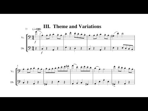 Sonatina for Cello & Double Bass by Allan Stephenson - III: Theme and Variations