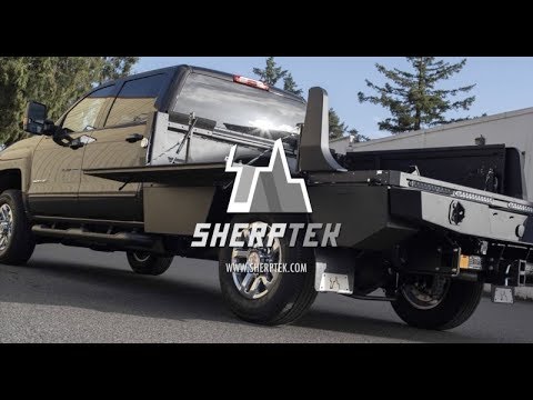 The ultimate lightweight, durable, modular flatbed: long-bed truck paired with short-bed camper