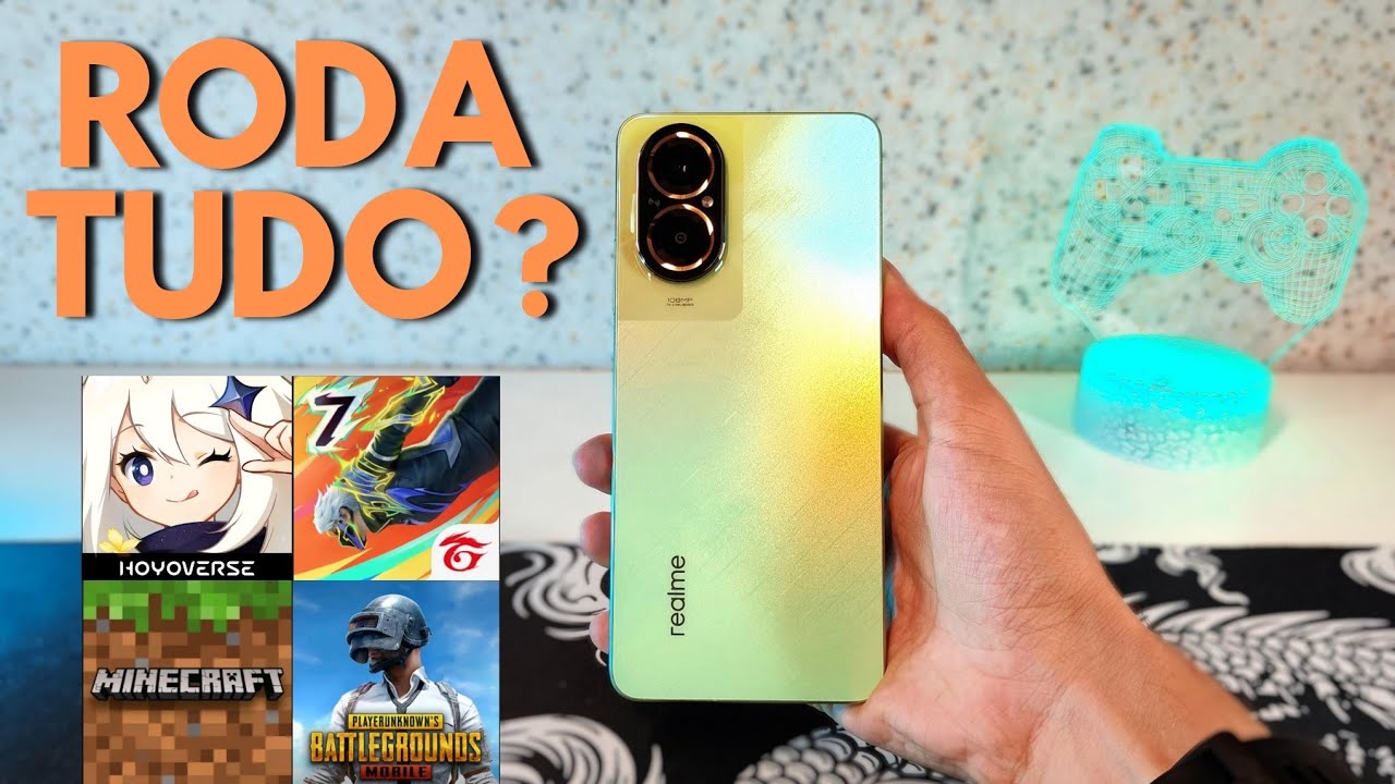 TESTE DE JOGOS PESADOS NO REALME C67 - Ele roda Genshin Impact, PUBG e FreeFire bem ? #realmec67
