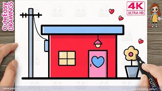 How to Draw a Simple House - Step by Step Easy for Kids