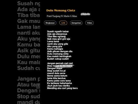 Dulu Memang Cinta - Putri Tanjung Ft Mario G klau 🎶 #lagutiktok #virallagu #lyrics