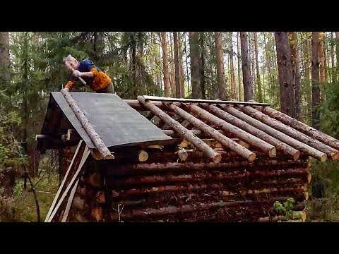 Solo Log Cabin Build  From Day 1 to Completion for Surviving  -45°C Winter