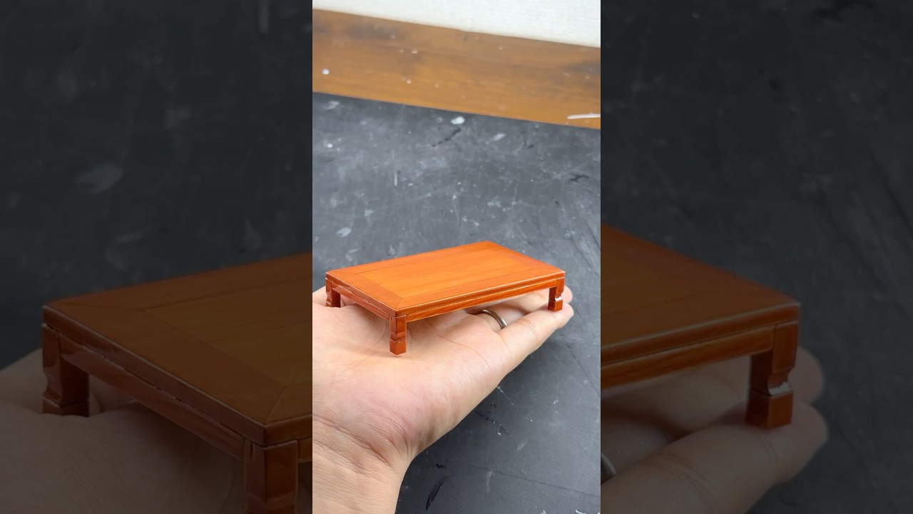 【ASMR】おばぁちゃんちにあるやたら光沢があってどデカい机をミニチュアで作ってみた #ミニチュア