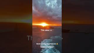 This view Magic sunset aboard Msc cruises with msc friend jc motive in Valencia #msccruises