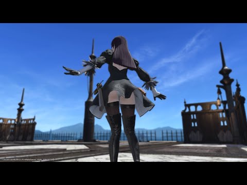 FFXIV Shadowbringers 5.1 x Nier Automata: 2B Outfit from the Copied Factory Raid