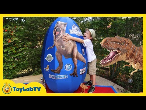 Giant Egg Surprise Opening! Jurassic World Dinosaur Toys Kids Video Videos For Kids