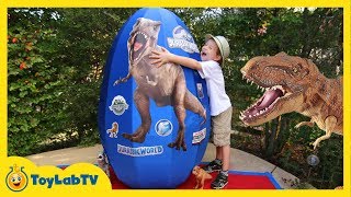 GIANT EGG SURPRISE OPENING Jurassic World Dinosaur Toys Kids Video