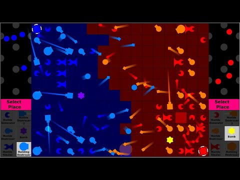 Defend the Constructor - Base Battle 2 - Marble Race in Algodoo