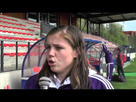 Justien Odeurs na de bekerwedstrijd Standard-Anderlecht op 13.04.2014