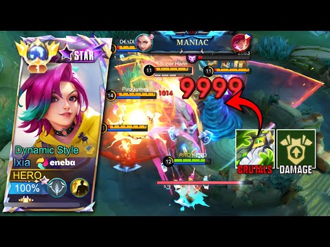 100% BRUTAL DAMAGE!! IXIA BEST BUILD AND EMBLEM 2025 (early to late) - MLBB
