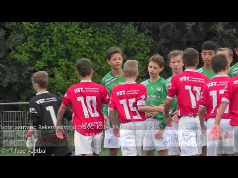 Voor aanvang Bekerwedstrijd DOVO JO14-1 - Jonathan JO14-1