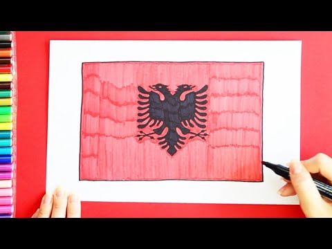 How to draw National Flag of Albania