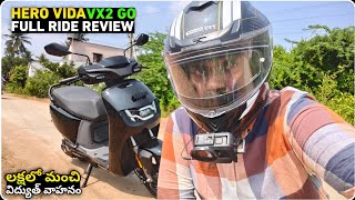 Hero Vida VX2 Go Model Electric Scooty Full Ride Review In Telugu | Moto Maverick
