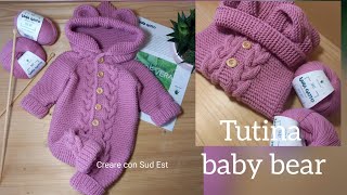 tutina baby bear / lavoro a maglia per neonati parte 1