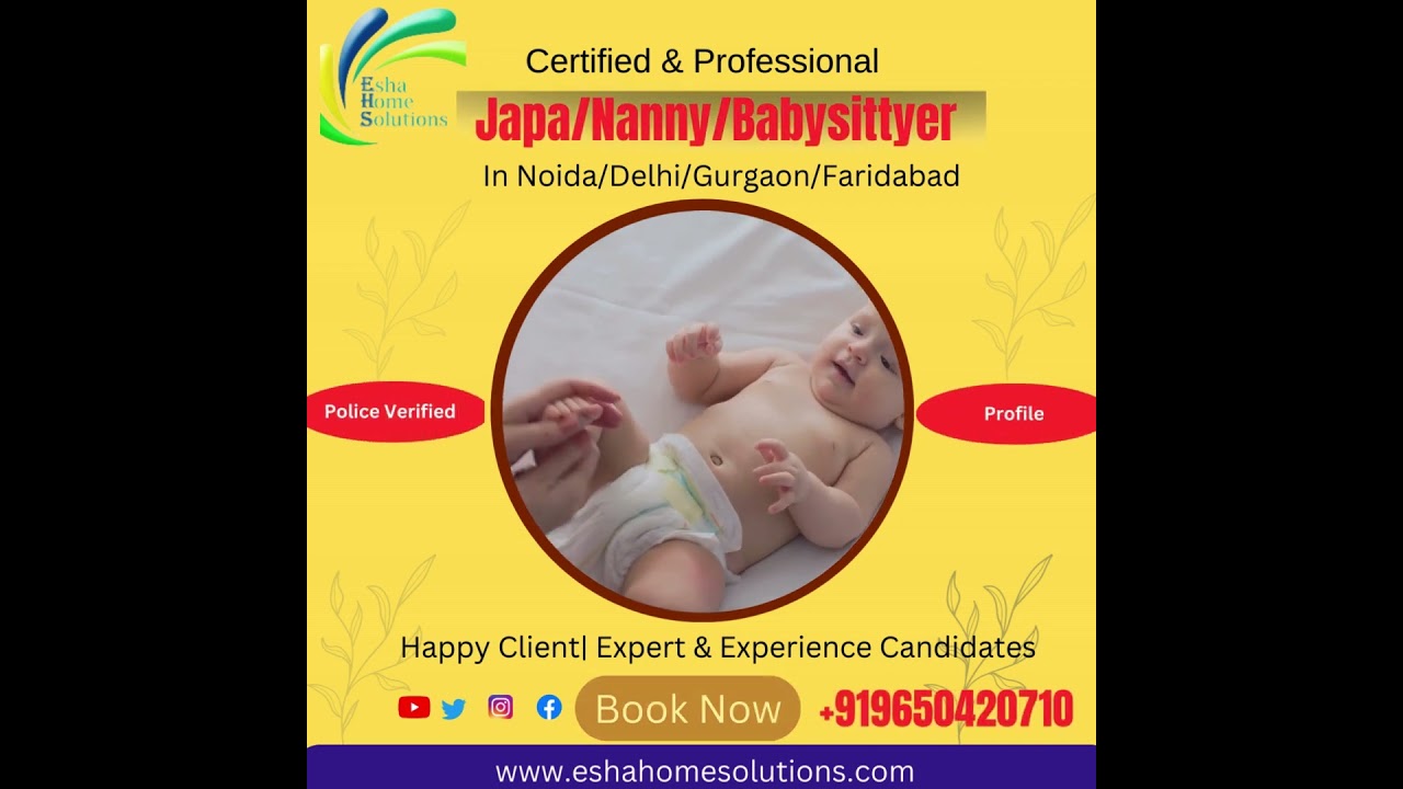 We Provide Professional and Expert   japa/Nanny maid Services in Noida, Delhi, and Gurgaon,