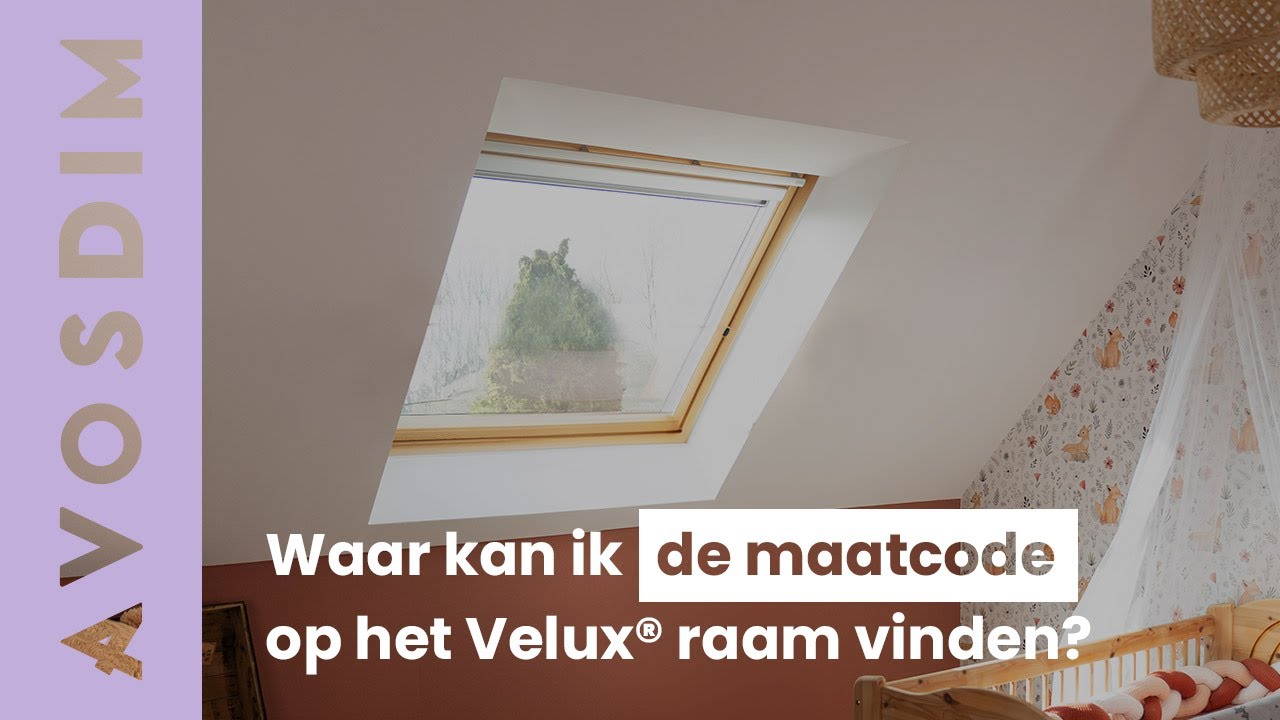 Waar kan ik de maatcode op het Velux® raam vinden?