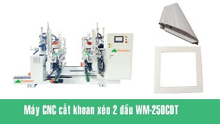 Máy cắt xéo, phay mộng rãnh xéo, khoan xéo 2 đầu Woodmaster