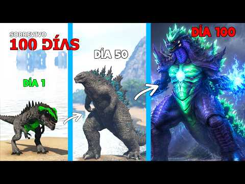 SOBREVIVÍ como SUPER GODZILLA EVOLUCIONADO 100 DÍAS en ARK Soy un Dinosaurio contra King Ghidorah