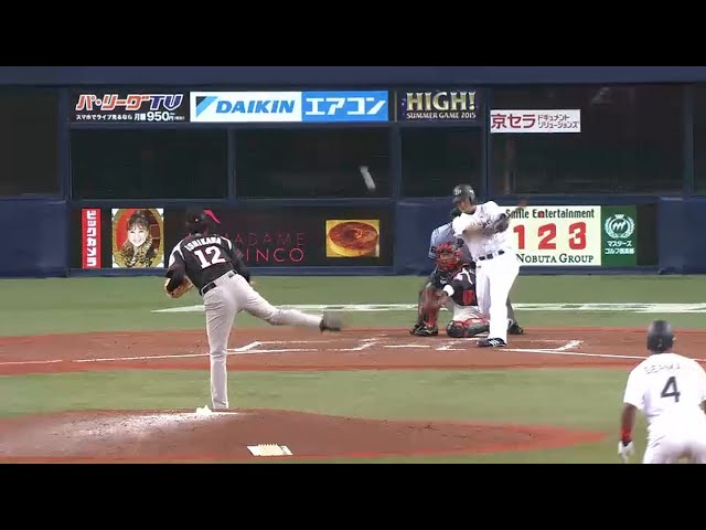 【3回裏】直球勝負はバファローズ・中島の勝ち!! 同点タイムリー!! 2015/7/14 Bs-M