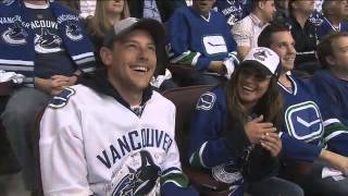 Cory Monteith and Lea Michele at the Canucks Game