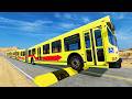 Long Bus City Bus School Bus Vs Massive Speed Bumps 11 BeamNG Drive