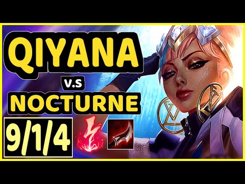 GOKU (QIYANA) vs NOCTURNE - 9/1/4 KDA MID GAMEPLAY - BR Ranked GRANDMASTER