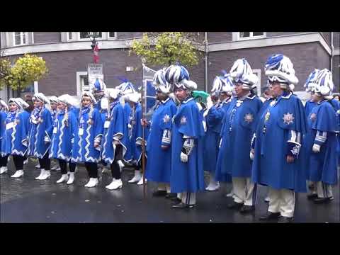 2018 1111 Umzug zu Naseband Prinzengarde Blau Weiss