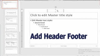 How to Add Header and  Footer in Microsoft Powerpoint 2017