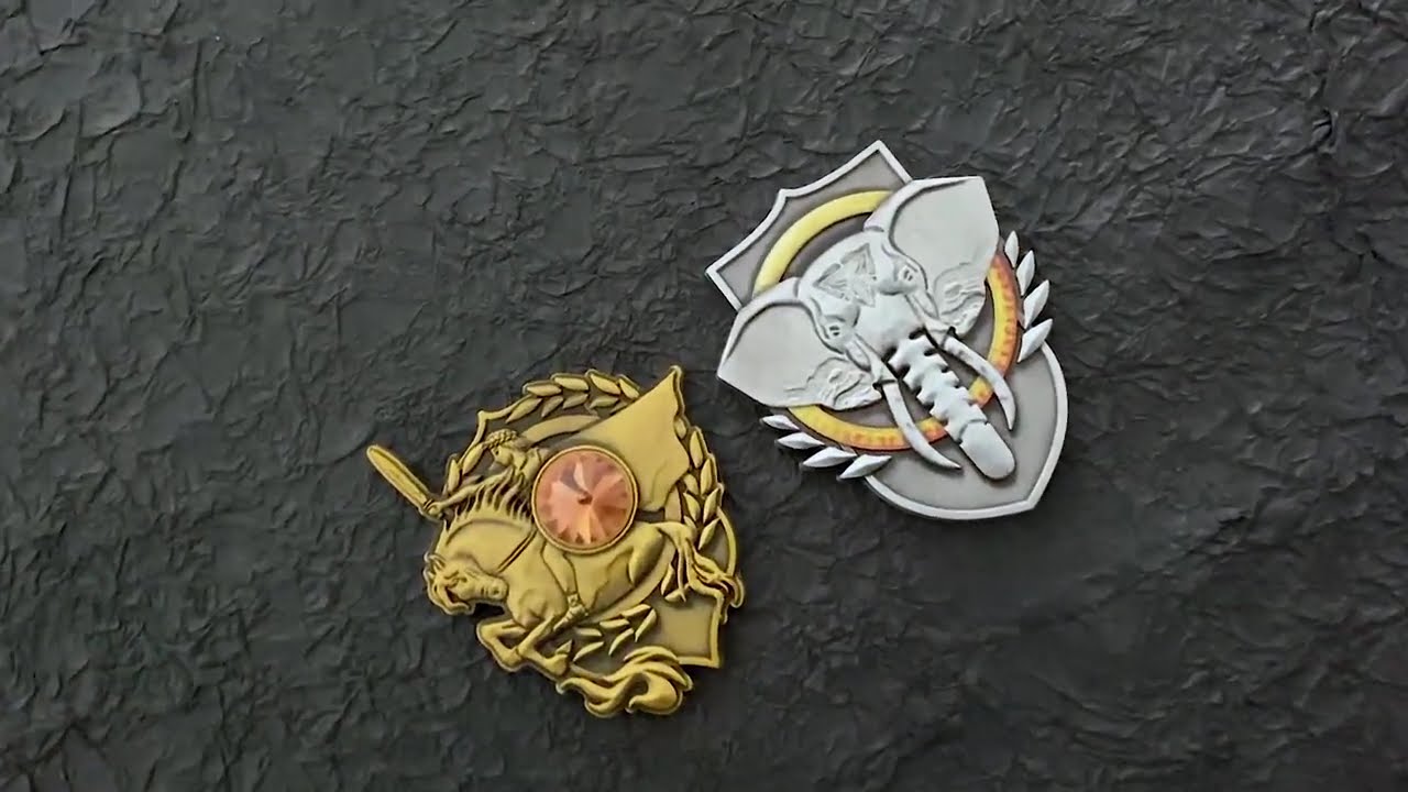 2504-Moneta d'argento antica con logo dell'elefante in rilievo in metallo stampato in 3D