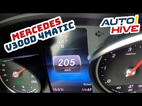 Tachovideo Mercedes V300d lang 4MATIC 9G-TRONIC 0-100 kmh kph 0-60 mph Beschleunigung Acceleration