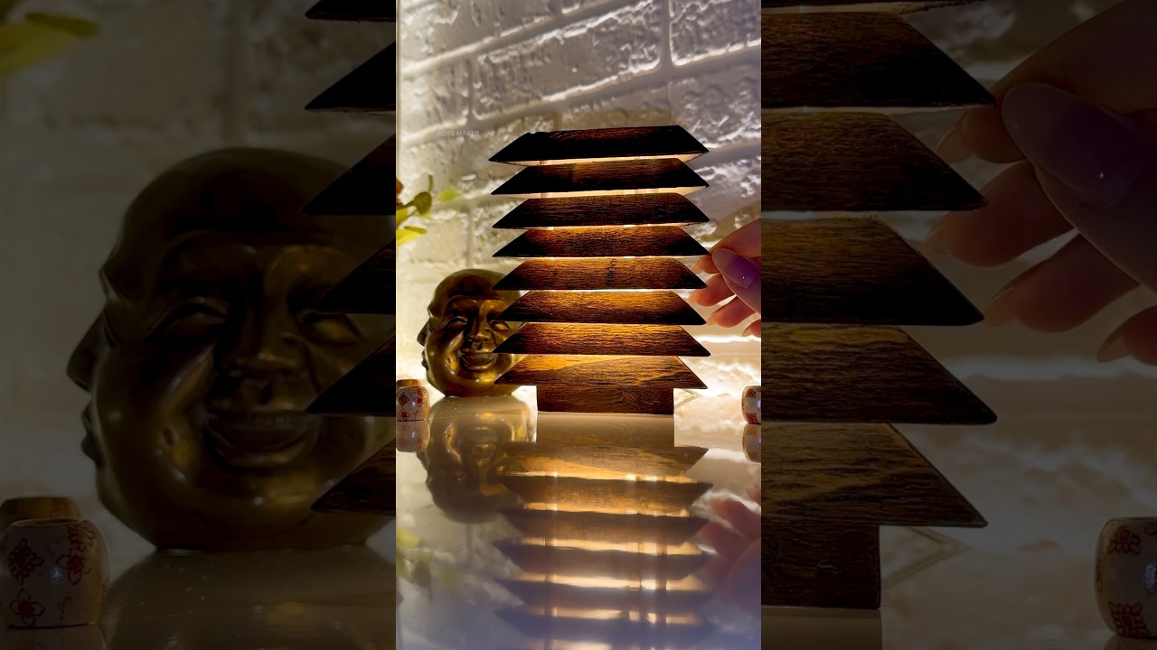 DIY Wooden Table Lamp 🪵🪔