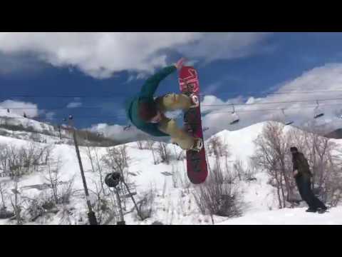 Aiden Chmura Riding a Snowboard