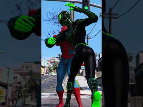 SPIDERMAN MUSCLE vs TEAM SPIDER-MAN MILES MORALES - Epic Superheroes Battle #Shorts