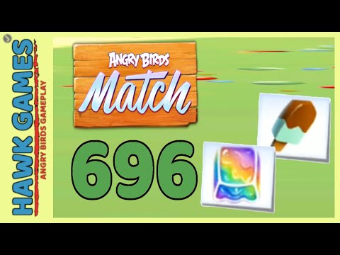 Angry Birds Match ⭐ Level 696 - Walkthrough, No Boosters