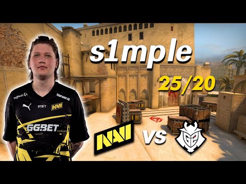 CSGO POV NAVI s1mple (25/20) vs G2 (MIRAGE) @ BLAST Premier Fall Groups 2023