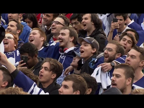 Maple Leaf Square fans primed for Game 1, sing O Canada