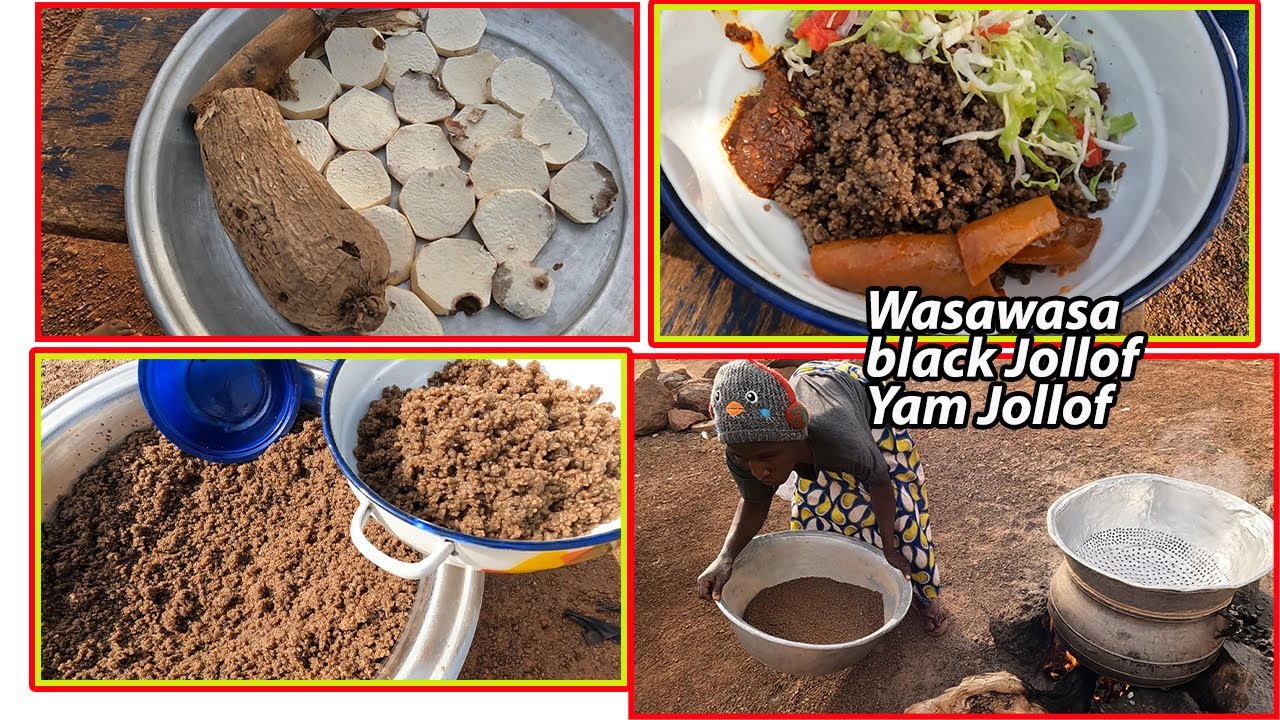 Ultimate Traditional Food WASAWASA/BLACK JOLLOF !! How to cook an Authentic Wasawasa