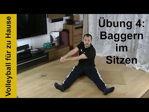 Volleyball für zu Hause - Übung 4: Baggern im Sitzen