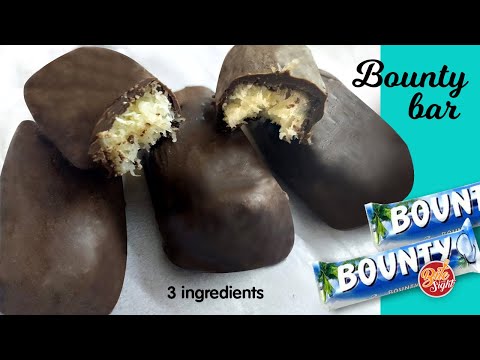 Homemade Bounty Bar for kids | How to make Coconut Chocolate Bar | No condensed milk and milk powder