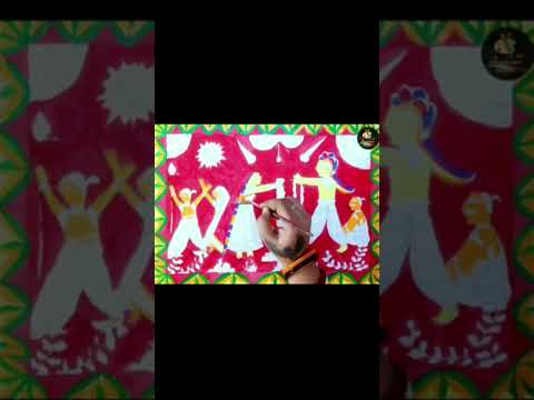 #shorts #shortsfeed Easy Indian Folk Art Manjusha Art Painting From Bihar