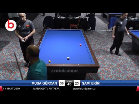 MUSA GÜRCAN & SAMİ EKİM Bilardo Maçı - 2019 TÜRKİYE KUPASI 1. ETAP ERKEKLER-1.TUR