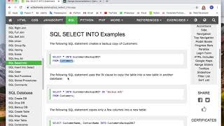 Урок по SQL - 32 - SELECT INTO