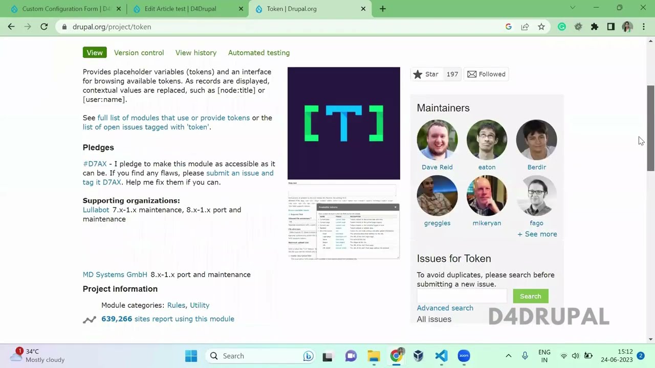 How to use Tokens in custom module Drupal 10, Drupal 9, Drupal 8 | D4Drupal