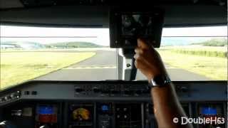 preview picture of video 'Cockpit view Take off Embraer 190 AirFrance by Regional Clermont-Fd Auvergne CFE/LFLC'