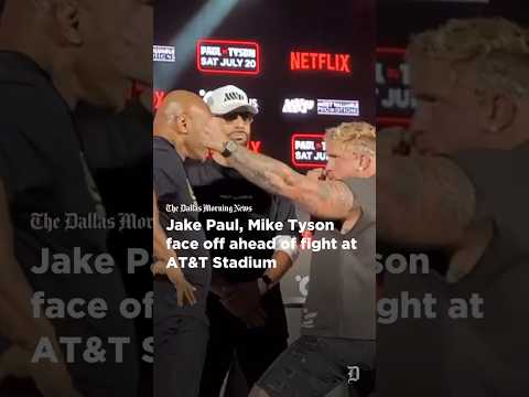 Jake Paul, Mike Tyson face off ahead of fight at AT&T Stadium boxing sports paultyson