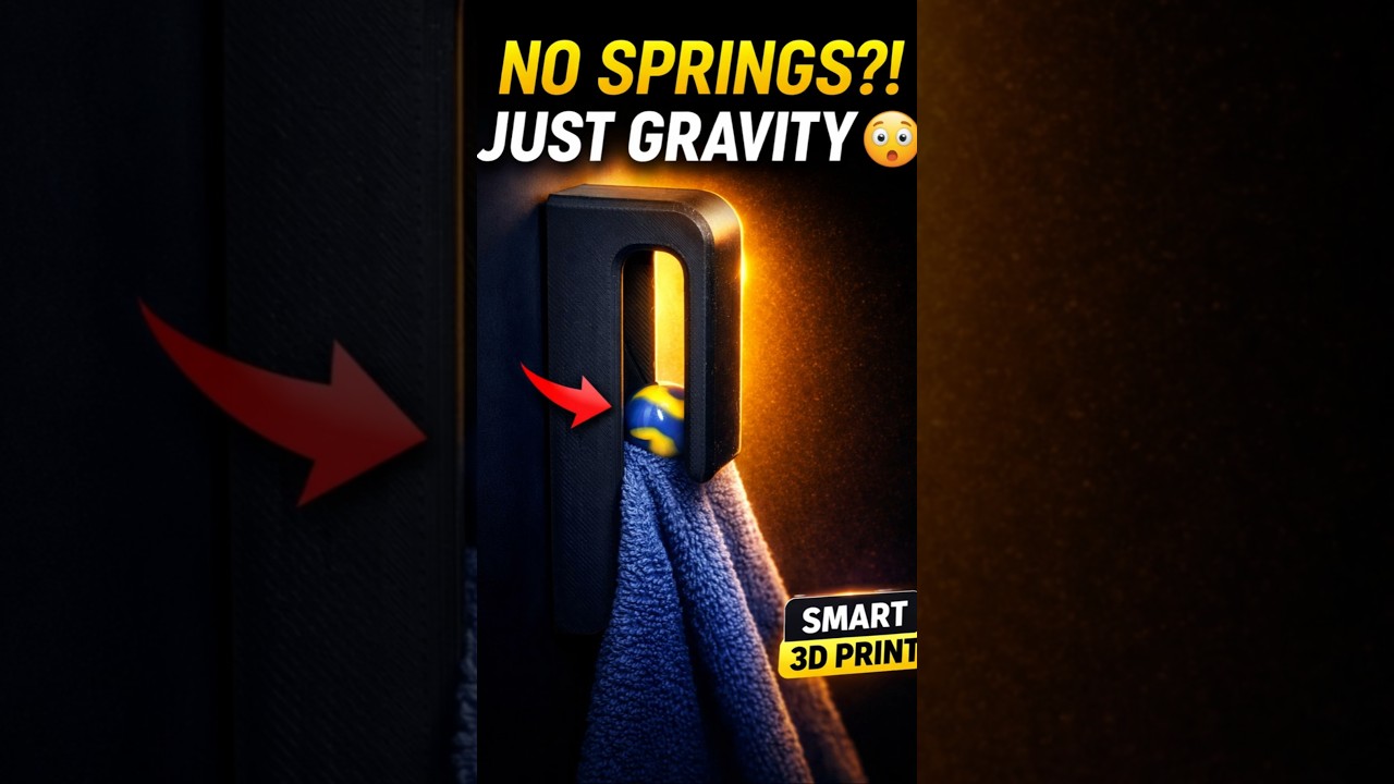 Gravity Towel Hook – SMART 3D Print! 🤯