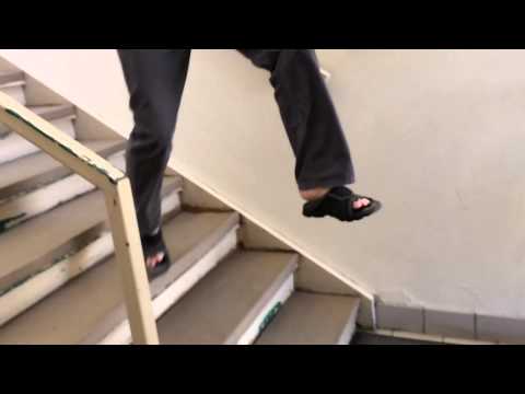 Jumping off the stairs slow motion