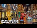 Christmas Traffic And Rain Aboard A London Double Decker Bus Route 74 Baker Street To Putney