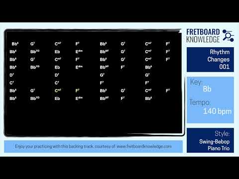 Rhythm Changes 001 - Key of Bb - 140bpm - Jazz Swing Piano Trio